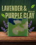 NIVRE Natural Lavender Dreams soap with Brazilian purple clay and lavender essential oil, calming handmade soap for night-time cleansing.