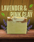 NIVRE Natural Lavender Blush handmade soap with French pink clay and lavender essential oil for calming, brightening skin.